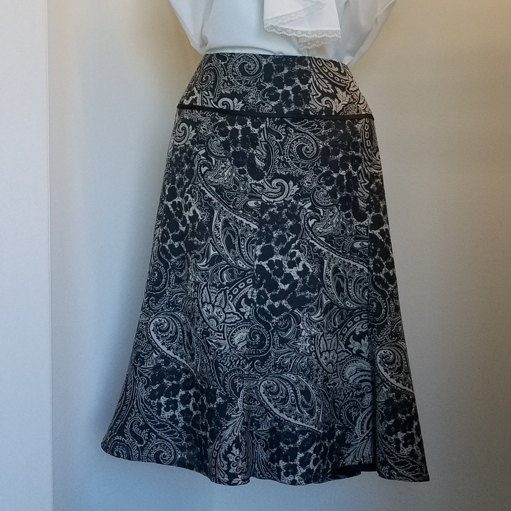 Pendleton Black Paisley Flare Skirt Sz- 14P